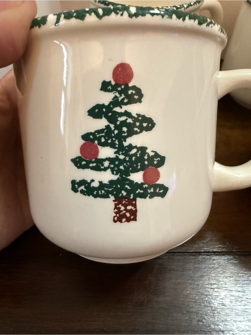 Furio Vintage Set of 4 Christmas Tree-themed Ceramic mugs Made In Italy